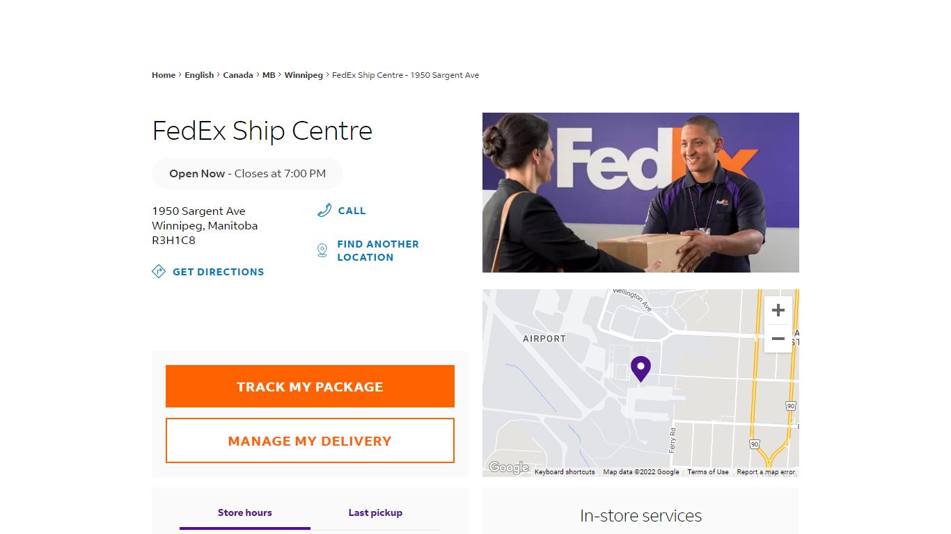 FedEx Ship Centre - Winnipeg, MB - 1950 Sargent Ave R3H1C8